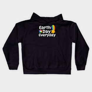 Teacher Earth day 2024 Everyday gift april 22 Rainbow Kids Hoodie